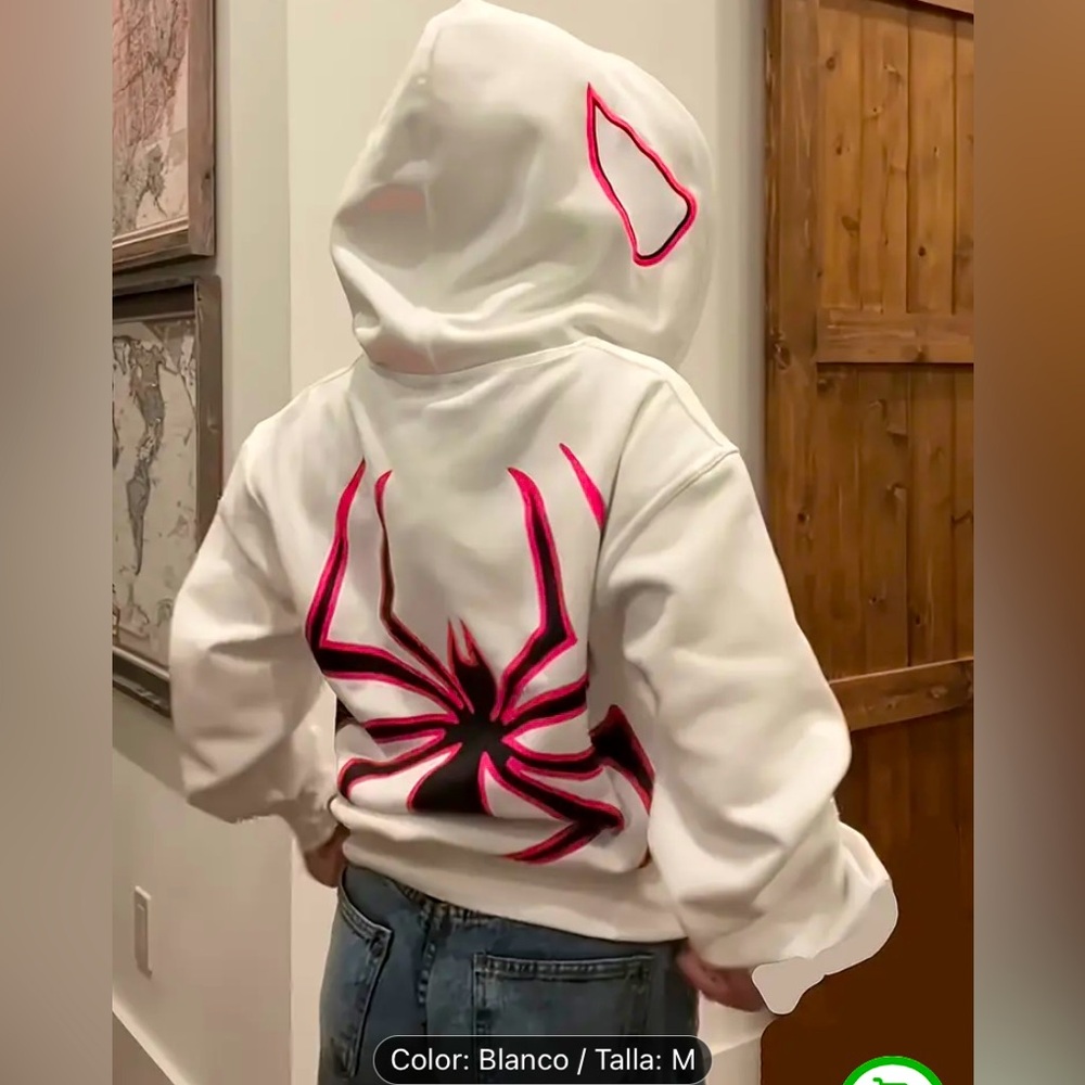 Sudadera con capucha de diseño de araña para Mujer.
Talla: M